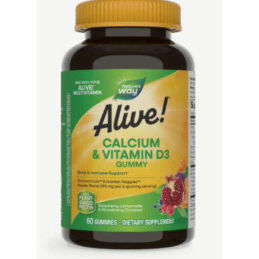 Natures Way Alive Calcium & D3 Gummies 60's