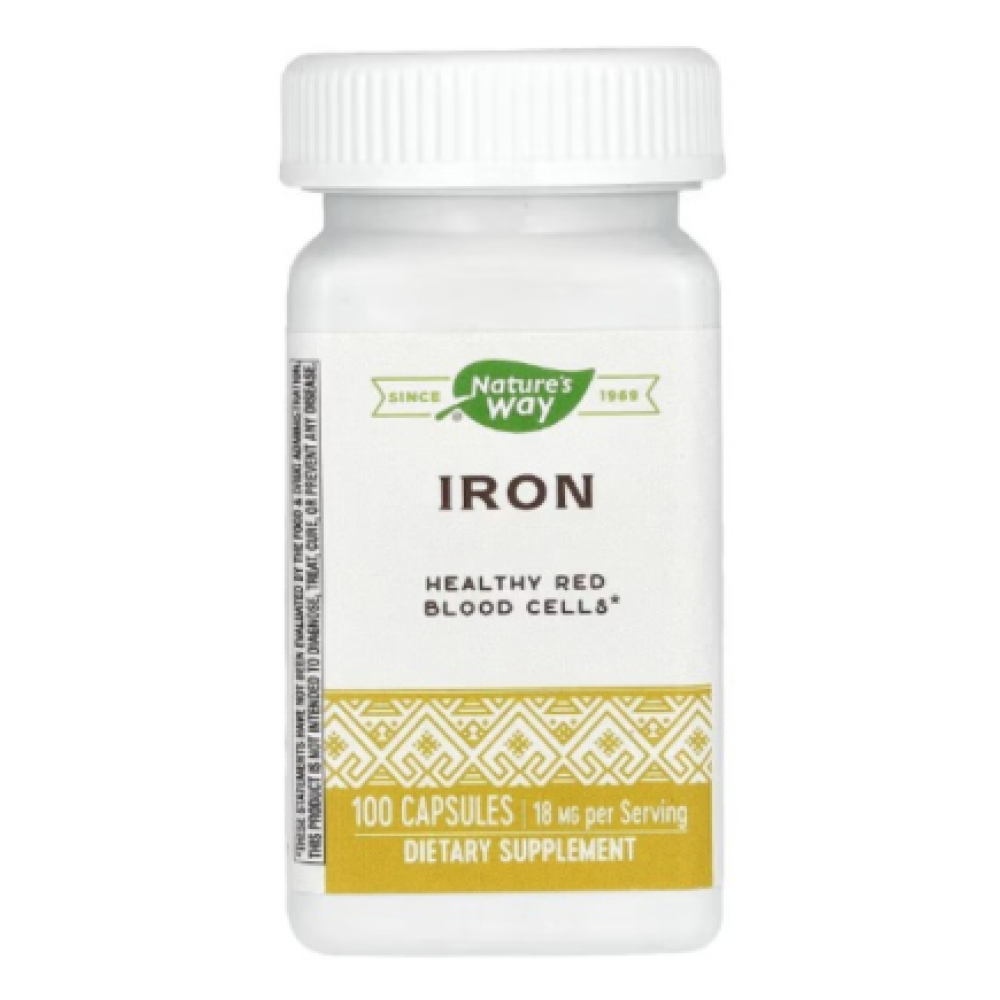 Natures Way Iron 18 mg Capsules 100's