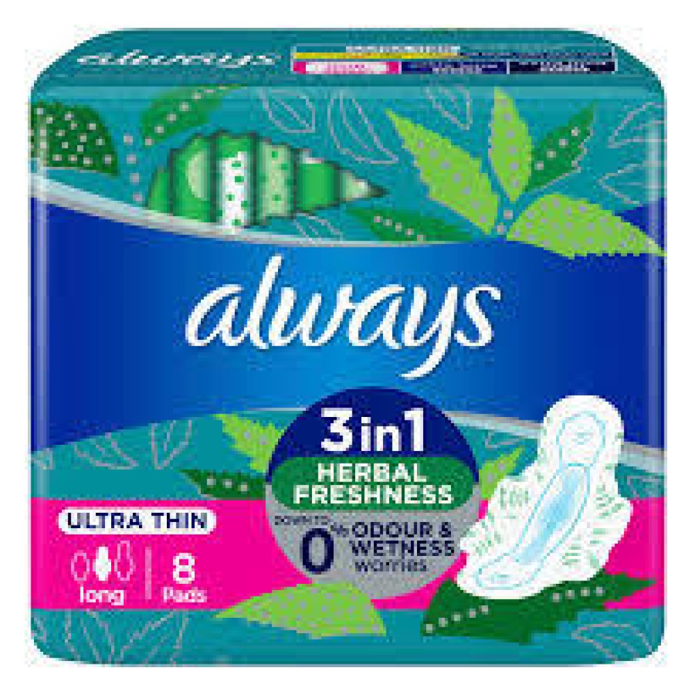 Always Herbal Clean 3 In 1  Ultra Thin Sanitary Pads Normal 7's