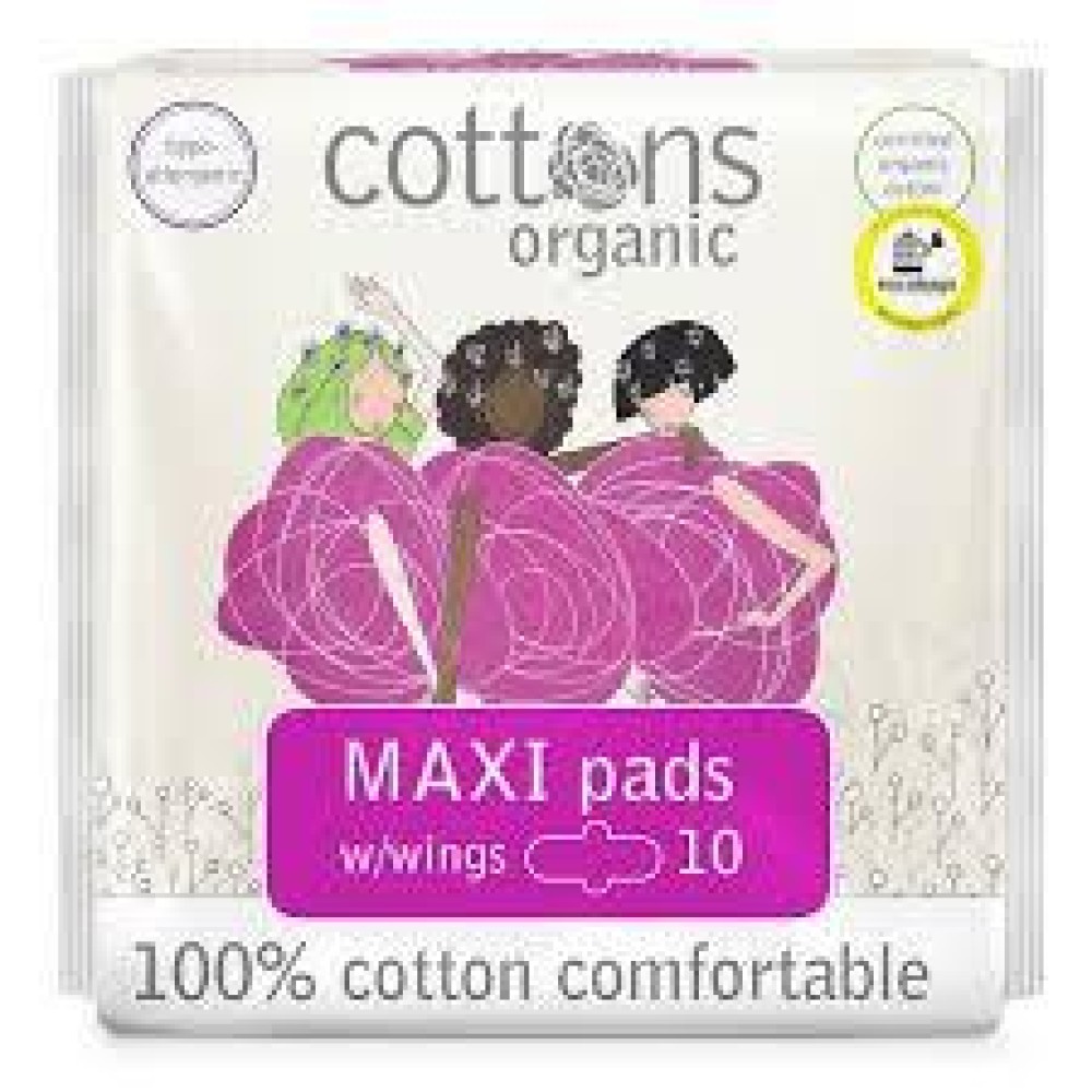 Cottons Organic Maxi Pads With Wings 10's