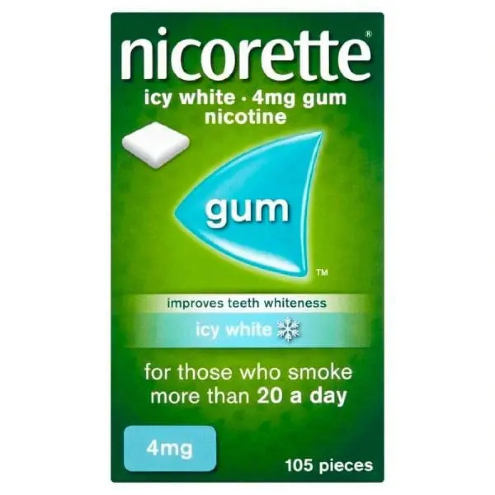 Nicorette 4mg Gum 105`s - Icy White