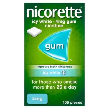 Nicorette 4mg Gum 105`s - Icy White