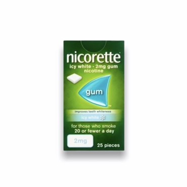 Nicorette 2mg Gum 25`s - Icy White