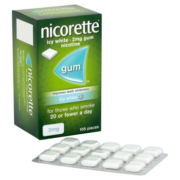 Nicorette 2mg Gum 105`s - Icy White