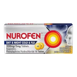 Nurofen Day & Night Cold & Flu 200mg/5mg Tablets 16's