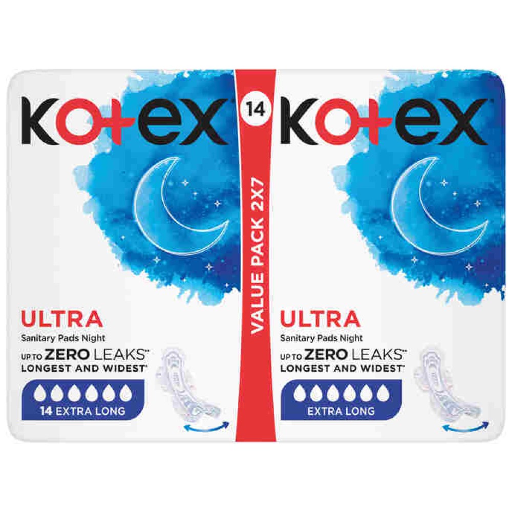 Kotex Ultra Sanitary Pads Night Extra Long  14's