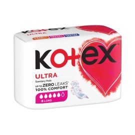 Kotex Ultra Snitary Pads, Super Long 8's