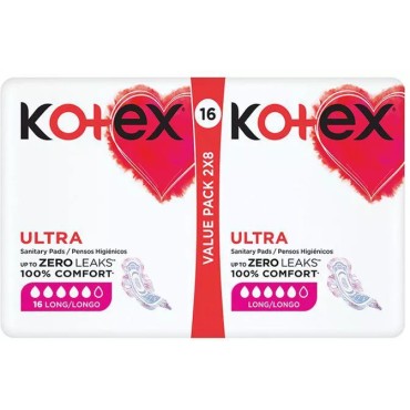 Kotex Ultra Sanitary Pads 16s Long.