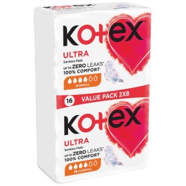 Kotex Ultra Thin Normal Pads  Duos 16s