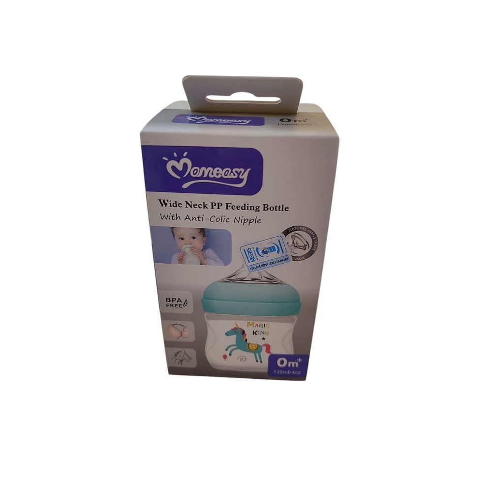 Momeasy Wide Neck PP Feeding Bottle With Anti-Colic Nipple 0m+ 120ml
