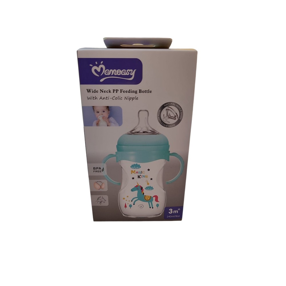 Momeasy Wide Neck PP feeding Bottle With Anti-Colic Nipple 3m+ 240ml