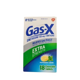 Gas-X Extra Strength Chewable Gas Relief Tablets with Simethicone 125 mg Peppermint Creme 18's