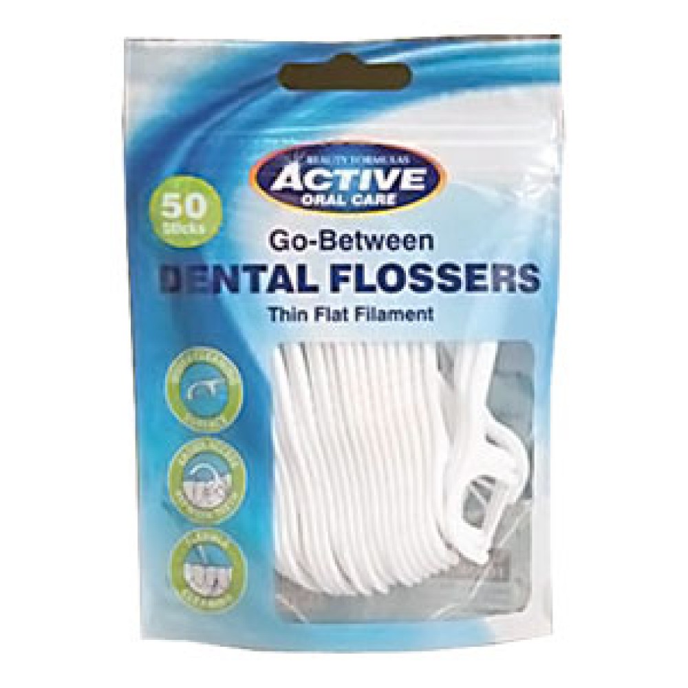 Active Oral Care Go-Between Dental Flossers 50 Sticks