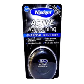 Wisdom Active Whitening Charcoal Infused Dental Floss 50m