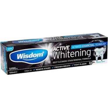 Wisdom Active Whitening (charcoal) Toothpaste-fresh Mint 100ml