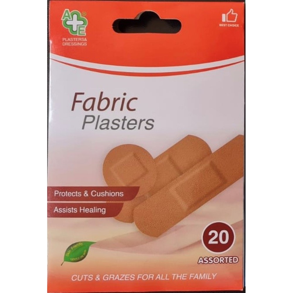 A+e Fabric Plasters Assorted 20's