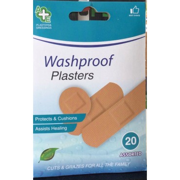 A+e  Washproof Plasters Assorted 20's