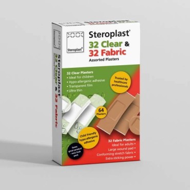 Steroplast  clear &  Fabric Plasters 64's