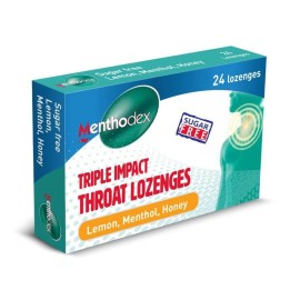 Menthodex Triple Impact Throat Lozenges(lemon, Menthol, Honey) 24,s