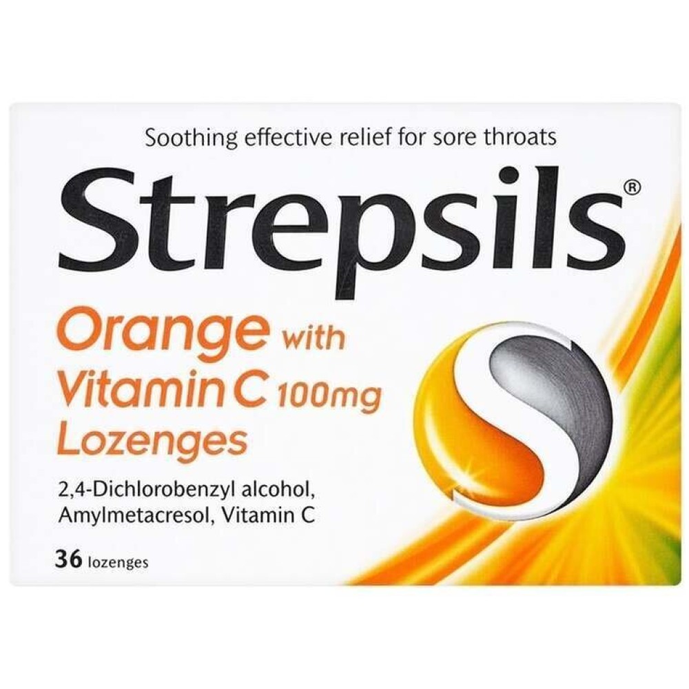 Strepsils Orange With Vitamin C 1000 Lozenges 36's