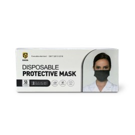 Disposable Adult Face Masks Black 50's