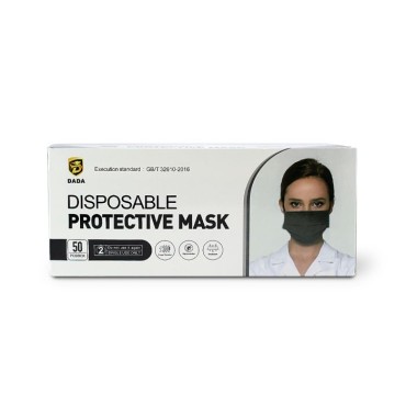 Disposable Adult Face Masks Black 50's