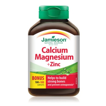 Jamieson Calcium Magnesium + Zinc Caplets 200's