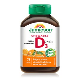 Jamieson Vitamin D3 2500IU Chewable Tablets 75's