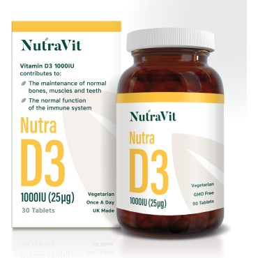 NutraVit Vitamin D3 1000IU 90 Tablets