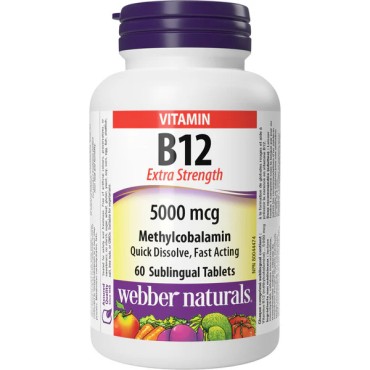 Webber Vitamin B12 Methylcobalamin 5000mcg Sublingual Tablets 60's