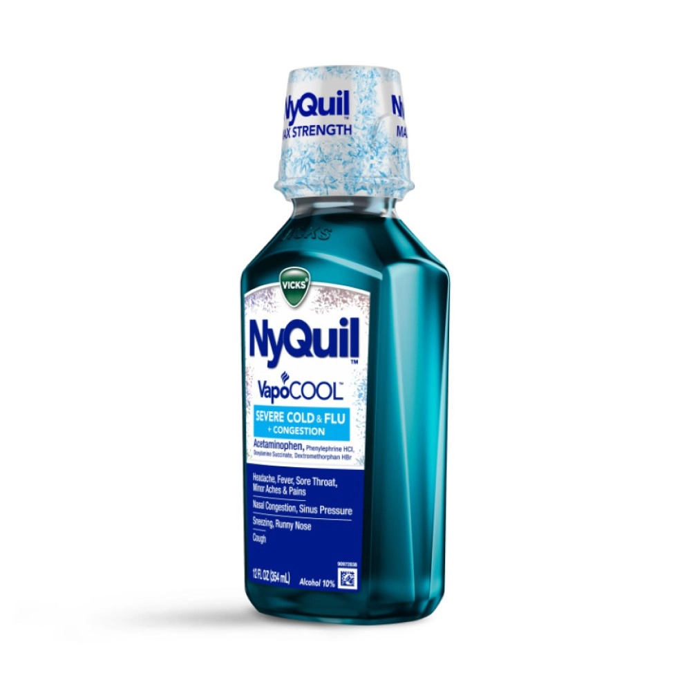 NyQuil VapoCOOL SEVERE Maximum Strength Cold & Flu + Congestion Nighttime Relief Liquid 354ml