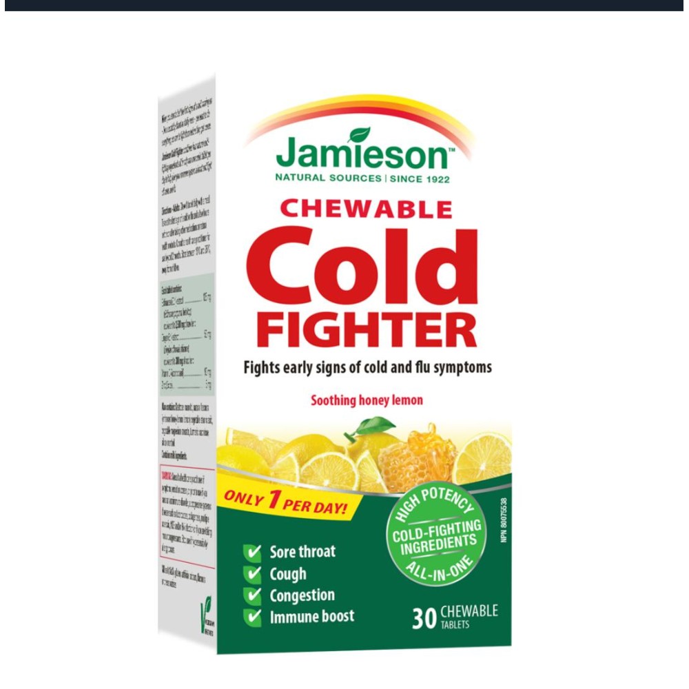 Jamieson Cold Fighter Chewable Tablets 30,s