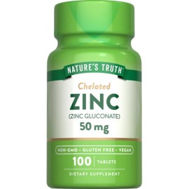 Nature's Truth Chelated Zinc Gluconate Tablets 100's