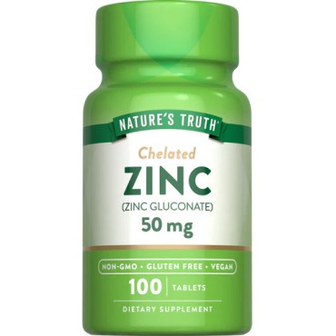 Nature's Truth Chelated Zinc Gluconate Tablets 100's