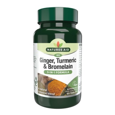Nature's Aid Ginger,Tumeric And Bromelain 60's
