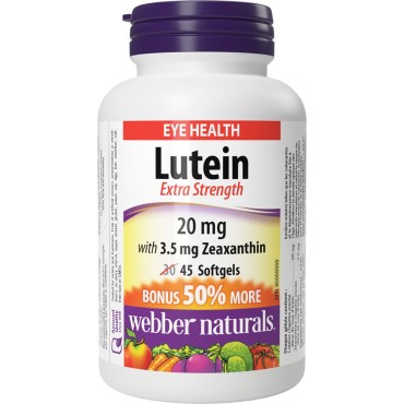 Webber Naturals Lutein 20mg/ Zeaxanthin 3.5mg Extra Strength Softgels 45's