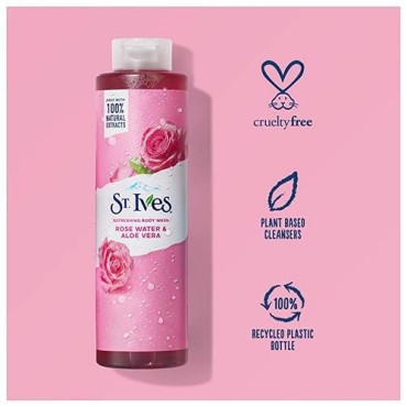 St Ives Rose & Aloe Vera Body Wash 473ml