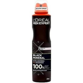 L'Oreal Mens Black Mineral Ultra-absorbing 48hr Deodrant 250ml