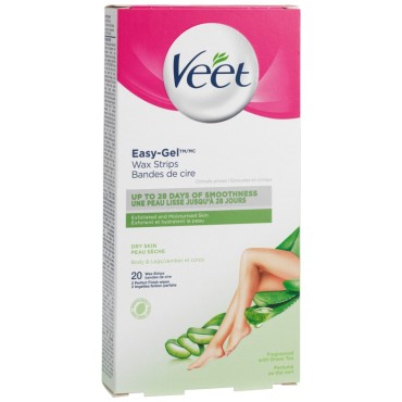 Veet Easy Gel Wax Hair Removal Strips 20's