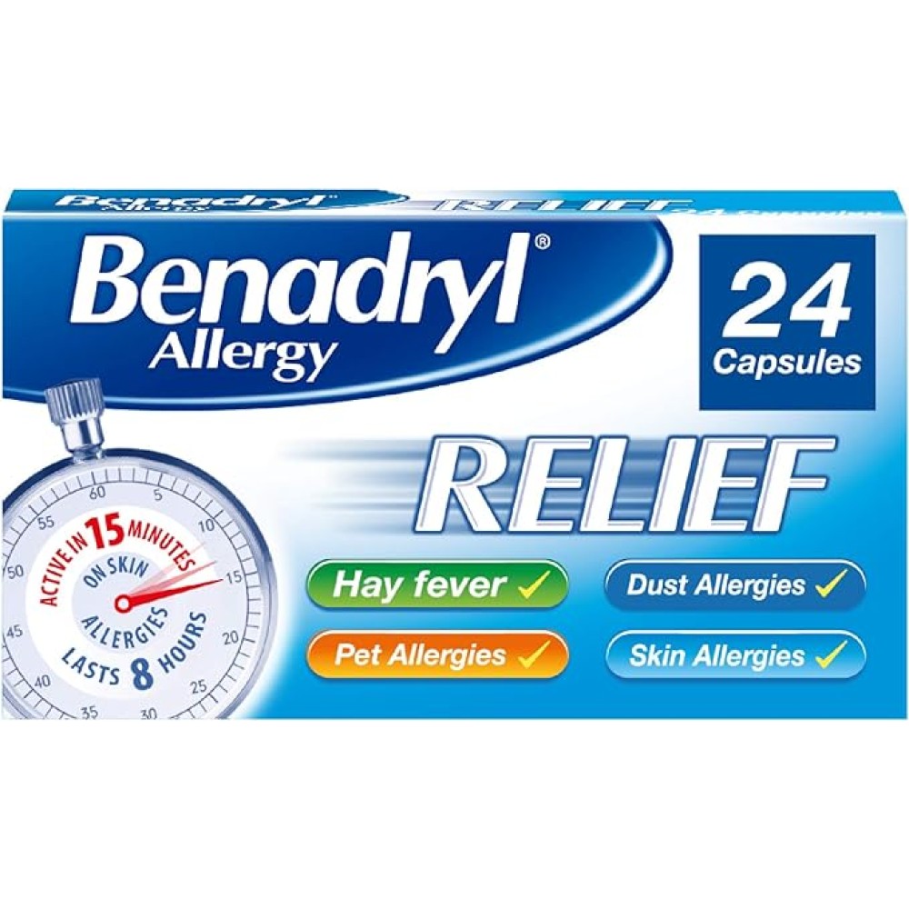 Benadryl  Allergy Relief Capsules 24's