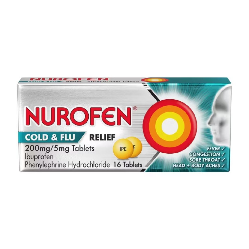 Nurofen Cold And Flu Relief 200mg/5mg Tablets16's