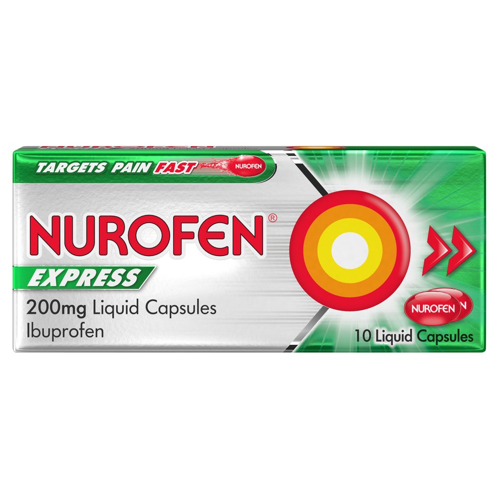 Nurofen Express Liquid Caps 200 Mg Tablets 10's